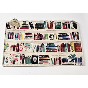 Kate Spade New York Bella Bookshelf Pencil/Cosmetic Pouch Patent Leatherette